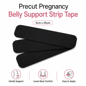 <span class=keywords><strong>Cinta</strong></span> de Soporte para Vientre de Embarazo Precortada de 5cmx25cm y <span class=keywords><strong>Cinta</strong></span> Elástica de Kinesiología para Soporte Lumbar y Abdominal de Maternidad - Product Image 1