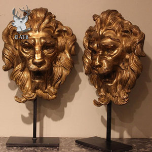 Escultura de pared 3D, <span class=keywords><strong>precio</strong></span> de fábrica, cabeza de león de fibra de vidrio de gran tamaño, escultura de León de resina colgante para decoración del hogar - Product Image 5