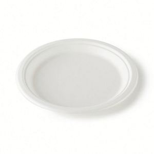 Assiettes jetables personnalisées en bagasse de canne à sucre biodégradable – Blanches, tailles 9''/10''/12'' - Product Image 1