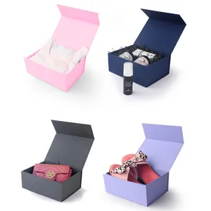 Benutzer definiertes Logo Benutzer definierte Luxus Perücke Box Kosmetik Schwarz Karton Set Magnetische Private Label Verpackung Mit Band