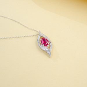 925 Sterling Silver Niche Design Ruby Necklace - Product Image 5