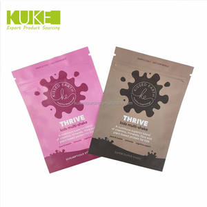 Bolsas de embalaje de polvo de vitamina proteína Mylar con cierre de cremallera reutilizable de papel de aluminio con acabado mate colorido - Product Image 3