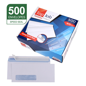 <span class=keywords><strong>Enveloppe</strong></span> blanche de sécurité DL 110*220mm pour entreprise, vente en gros, avec joint auto-adhésif en papier - Product Image 1