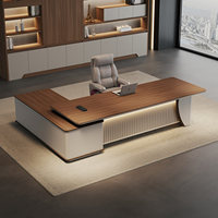 Bureau de direction en L pour PDG, design minimaliste et moderne, sensation haut de gamme, personnalisable et disponible en prévente