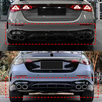Diffuseur d'échappement de haute qualité pour Mercedes-Benz Classe E W214, mise à niveau E53 AMG, noir argenté, style E53, diffuseur de pare-chocs 2024-2025