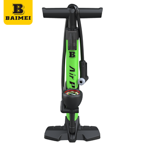 Pompe à pied portable BAIMEI pour vélo, manomètre 140 PSI, gonfleur haute pression, valves <span class=keywords><strong>Schrader</strong></span>/<span class=keywords><strong>Presta</strong></span>/<span class=keywords><strong>Dunlop</strong></span>, matériau PP - Product Image 1