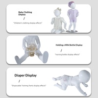 Ensemble complet de mannequins bébé en fibre de verre avec tête, pour affichage de vêtements pour enfants (debout, assis, ramper)