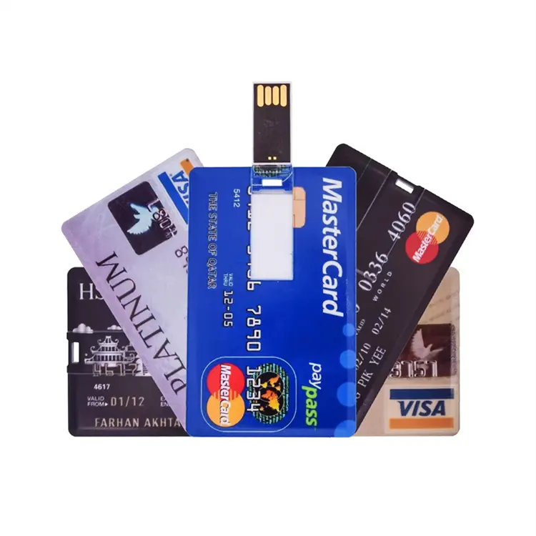 卸売カードUSBフラッシュディスク2.0、人気のギフト広告2GB 4GB 8GB 32GBプラスチックペンドライブ、16GBカードフラッシュドライブ