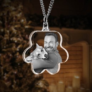 Portachiavi in Cristallo K9 di Alta Qualità con Zampa di Cane o Gatto, Regalo Personalizzato per Amanti degli Animali, Incisione 3D della Foto, Artigianale - Product Image 4