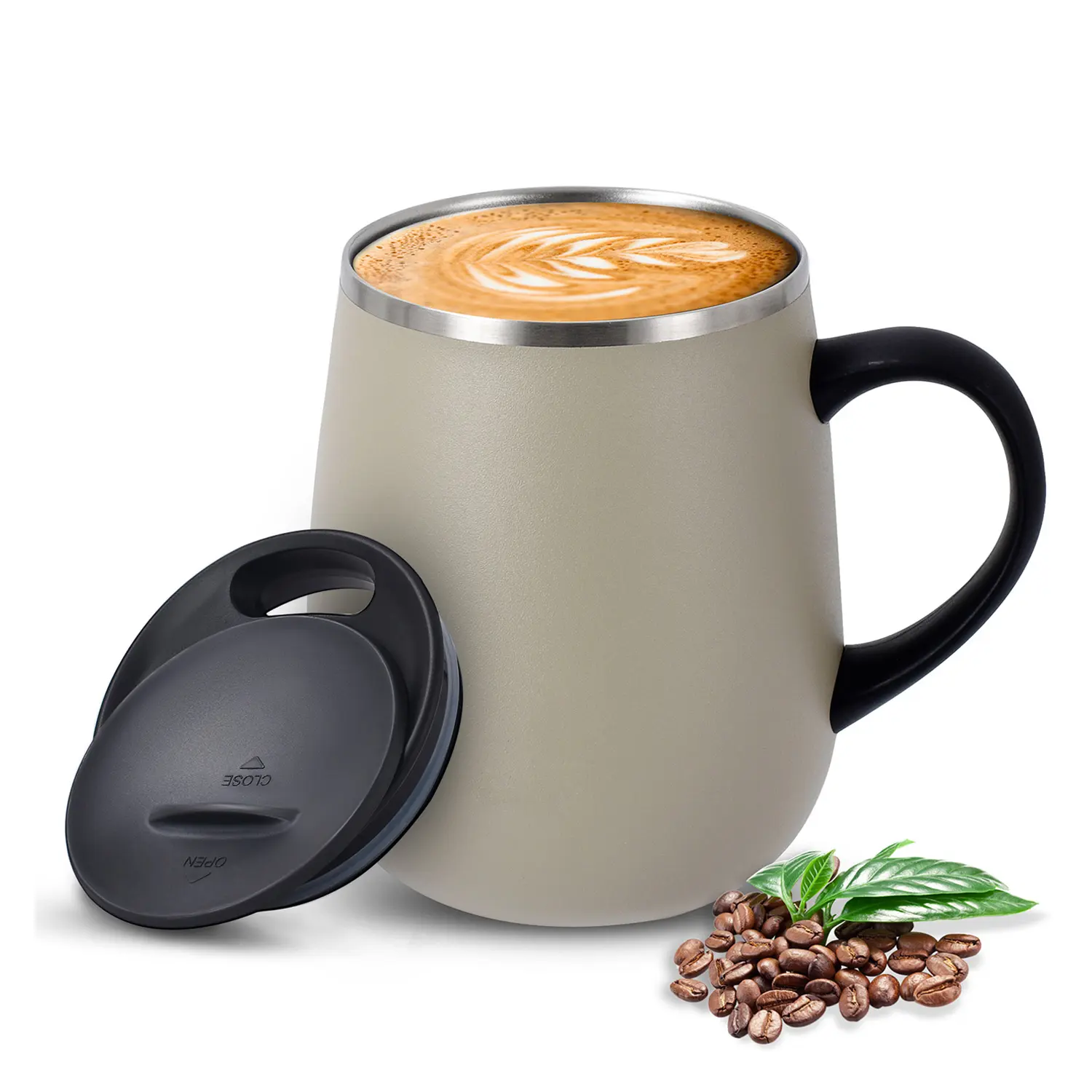Tasse à café isolée en acier inoxydable à double paroi Tasse à café Tumbler Tasse de voyage isolée en acier thermique pour café