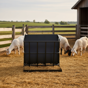 D0100XUYKUW Mangeoire à foin robuste en acier avec plateau amovible, grande capacité, pour chèvres et moutons, noire, utilisation intérieure et extérieure - Product Image 2
