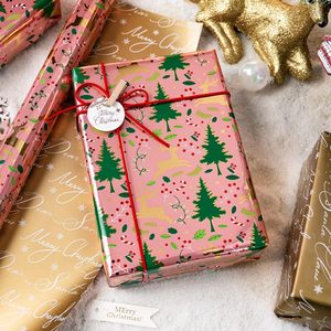 Christmas aluminum gift wrapping <b>paper</b> with snowflake reindeer and Christmas tree <b>pattern</b> Multiple colors options Customizable - Product Image 1