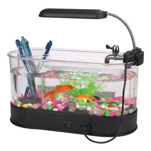 Mini Aquarium Aquarium Usb Aquarium Met Led Lamp Licht Lcd-scherm En Klok Aquarium Aquarium Vissen Tanks - Product Image 1