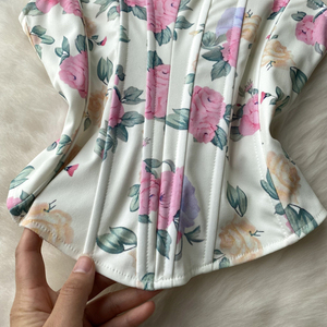 Chaleco sin Tirantes con Cuello Plano Estilo Francés para <span class=keywords><strong>Mujer</strong></span>, Nuevo Diseño de Verano con Top Corto Estampado - Product Image 3