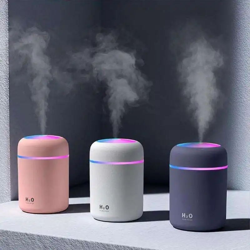 Led Licht Mini 300Ml H2o Spray Mist Humidificador Dubbele Natte Parfum Aroma Etherische Olie Diffuser Auto Usb Luchtbevochtiger