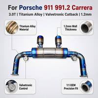 Sistem Knalpot Catback Titanium Alloy OEM/ODM untuk Porsche 911 991.2 Carrera 3.0T 2016-2017, Peredam Suara Performa Tinggi, Pas Presisi OEM 1:1