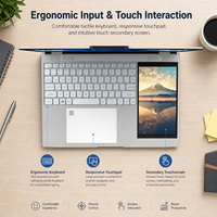 Laptop Bisnis 15,6 inci Layar Sentuh Ganda Dilengkapi Prosesor Intel N100 Layar IPS RAM 8/16/32GB SSD 512GB/1TB/2TB