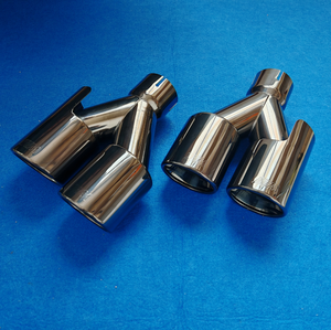 Punta de escape doble de <span class=keywords><strong>3</strong></span>.5 pulgadas, cromo negro, acero inoxidable 304, embellecedor de parachoques trasero, tubo de escape para coche - Product Image 6