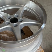 Jantes 18 pouces 5x108 style cinq branches Ocean avec lèvre polie, compatibles Volvo, finition rouge candy usinée, en stock
