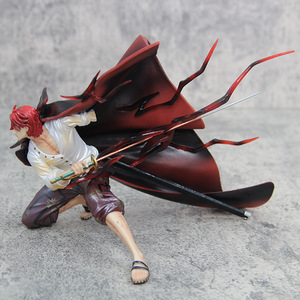 Figurines d'anime de 18 cm One Piece, IU aux cheveux rouges, position accroupie, Haoushoku Haki, Akakami No Shankusu, Quatre Empereurs - Product Image 3