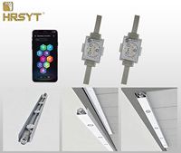 HRSYT DC48V IP68 Éclairage extérieur de Noël imperméable, éclairage de vacances permanent pour l'extérieur avec rail en aluminium, lumière ponctuelle RGBW