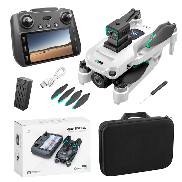 S159 with Display Screen GPS Remote Control Automatic Return Quadcopter Drone Aerial Photography Remote Control Airplane Toy 8K