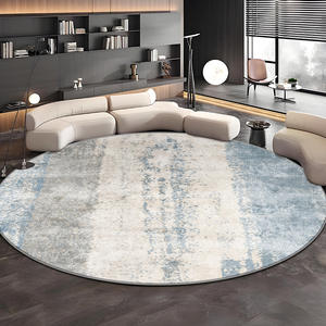 Alfombra redonda de estilo italiano con patrón abstracto, de fibra de poliéster gruesa, para decoración del hogar, para sala de estar, dormitorio, sofá, café - Product Image 5