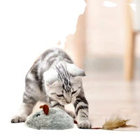 Juguete de Peluche para Mascotas ODM/OEM, Ratón con Movimiento, Juguete Interactivo con Plumas para Gatos, para Ejercicio y Juego de Caza en Interiores para Gatitos