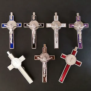 Komi Cross Rosary Pendant Accessories Jesus Alloy Cross Pendant Catholic Charm Religious DIY Handmade Jewelry
