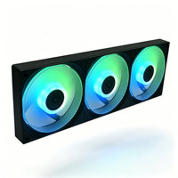 Ventilador de Caja Integrado WGX-B360-01 de 360 mm, Ventilador PWM ARGB 3 en 1 para Refrigeración de Caja de PC, Ventiladores RGB Sincronizados