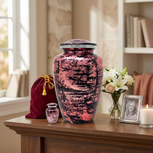 SOULURNS โกศบรรจุอัฐิแบบแฮนด์เมดสไตล์อเมริกัน สีโรสโกลด์ประกายระยิบระยับ สำหรับบรรจุอัฐิของมนุษย์ เหมาะสำหรับผู้ใหญ่ ML-RG - Product Image 2