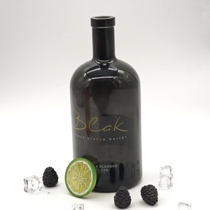 ラグジュアリー750ml & 1000mlラウンドガラスボトルフロストプリントカスタマイズ可能ロゴ & コルクシール工場直送カスタムラベルサービス - Product Image 1