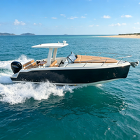Yacht électrique de luxe sportif en fibre de verre Galaxy de 26 pieds, bateaux et navires en gros pour les complexes hôteliers et les entreprises maritimes