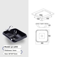 Guangrun RV Lavabo Minimaliste en Acrylique à Encastrer à Trou Unique pour Salle de Bain GR-Y005