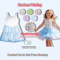 Vestido Deportivo de Malla Activa para Niñas con Estampado Patriótico de Estrellas en Nailon y Spandex, Color Personalizado, MOQ Bajo, Vestido Tutú Deportivo con Malla Exterior