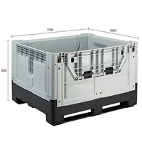 Conteneurs en plastique empilables industriels de 1200*1000 mm, conteneurs en plastique pliables, palettes en plastique