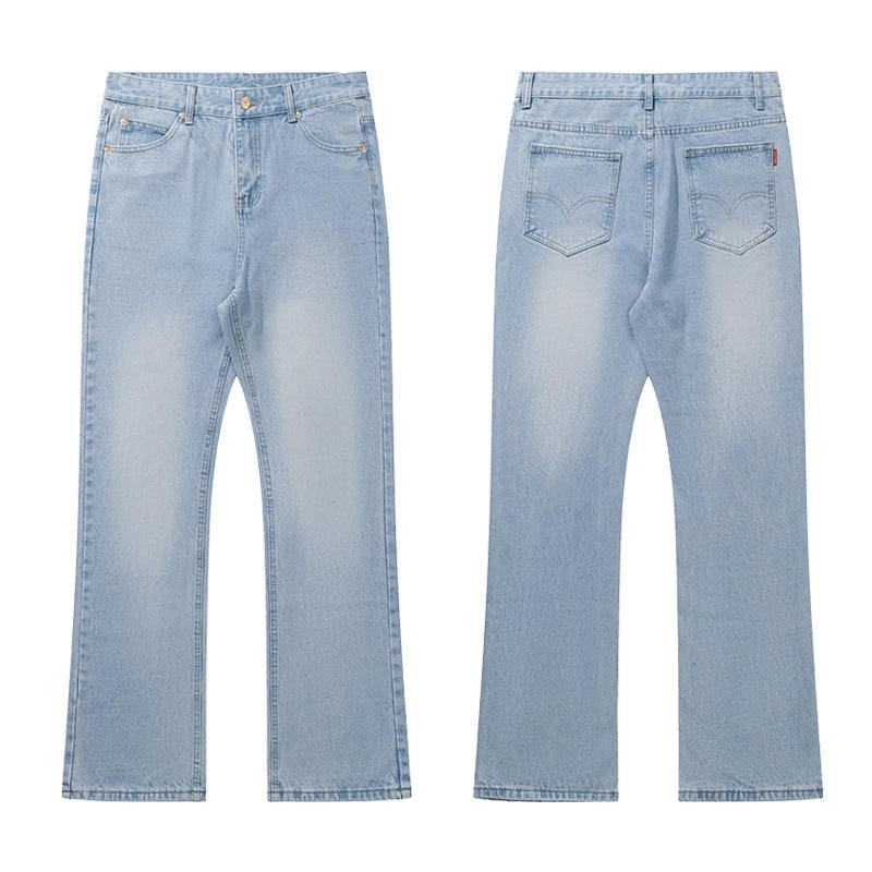 Light Blue Simple Wash Custom Jeans for Men Can Custom Logo Mens Jeans Top  Quality Fashion Jeans