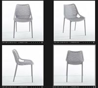 Sillas Apilables de Plástico PP para Terraza y Patio, Estilo Nórdico Moderno, Color Negro, para Restaurante y Cafetería, Venta al Por Mayor