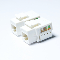 Câble IDC double 110/110, étanche au sol, connecteur Ethernet RJ45 noir à 90 degrés, Cat6 4P4C, Keystone Jack, panneau de brassage modulaire