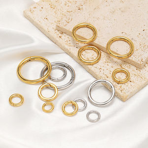 Kancing Gesper Pegas Bulat Lapis Emas 18k Baja Anti Karat Grosir untuk Pembuatan Perhiasan Kalung Gelang Aksesoris Perhiasan - Product Image 2