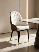 Chaises de salle à manger contemporaines légères, directement de l'usine, revêtement en similicuir, pieds en métal, durables, écologiques, pour la maison, le bureau, l'hôtel