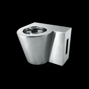 Kuge one piece floor mounted wall face anti vandal stainless steel prison jail cell toilet