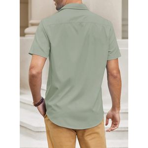 FOXA Men's Casual Button <b>Down</b> Shirt Short Sleeve Wrinkle-Free Dress Shirt Business Wear - Product Image 6