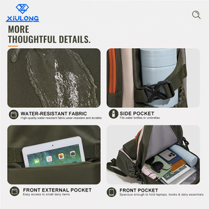 Zaino Casual Impermeabile Leggero da Viaggio Urbano per Uomo e Donna, Stile Minimalista, Chiusura con Cerniera, Grande Capacità - Product Image 3