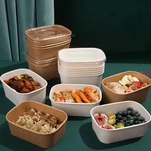 300Gsm 식사 계획 Muesli 블루 포장 배달 씰 크래프트 타원형 펄프 사각 종이 패스트 푸드 상자