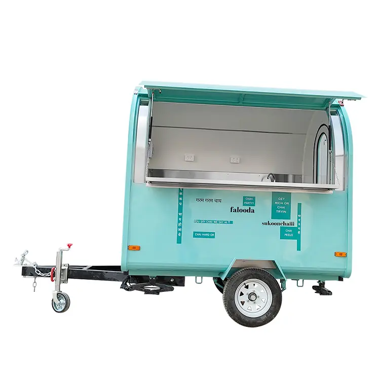 Carro de comida con logotipo personalizado de alta calidad, remolque de helados usado para perritos calientes