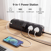 Support de fixation en gros pour station d'alimentation de bureau au Royaume-Uni, chargeur rapide USB-A 18W et USB-C 20W pour postes de travail