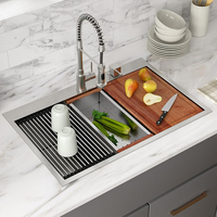 Cuisine disponible sur mesure en acier inoxydable 304 Drop In Workstation évier intégré à la main