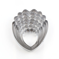 7 pièces/ensemble pivoine fleur Cutter gâteau décoration outils en acier inoxydable goutte d'eau forme Fondant fleur moules pétale pochoirs Cookie