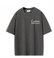 Camiseta Personalizada Bordada 100% Algodón, Corte Holgado, Tejido de Punto 280g, Diseño 3D, Logotipo de Empresa, Diseño en Blanco, Unisex